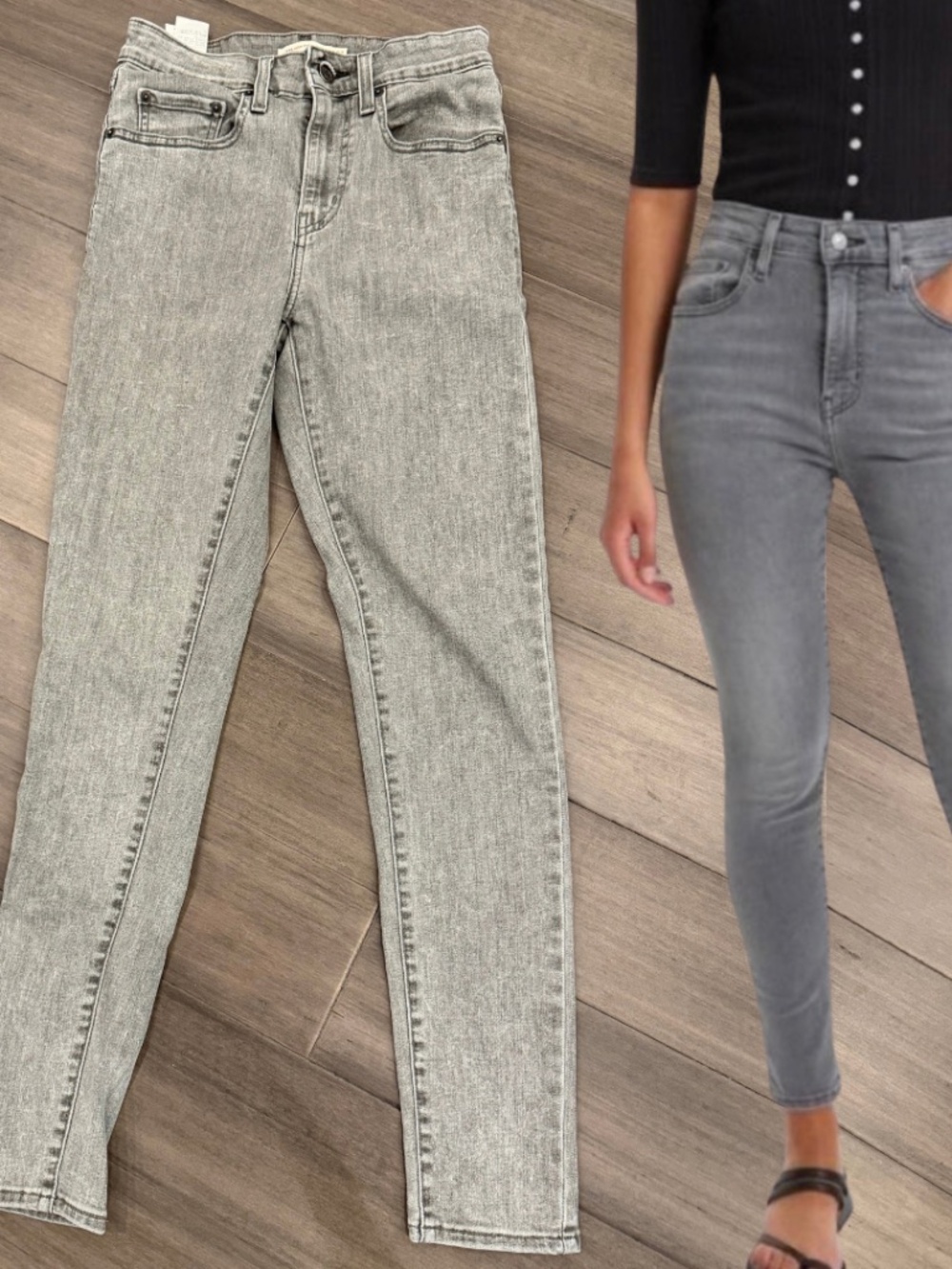 Levi’s 721 High Rise Skinny Jeans Gray Size 27